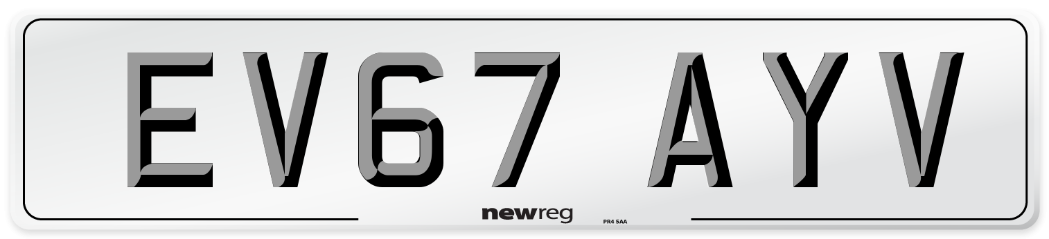 EV67 AYV Number Plate from New Reg